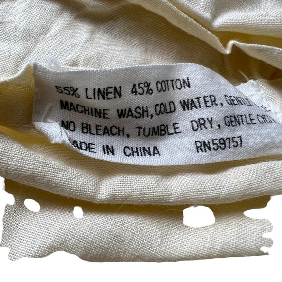 Vtg Crochet Linen Lace Standard Pillow Sham Beige Tan Shabby Cottagecore Chic - Picture 4 of 10